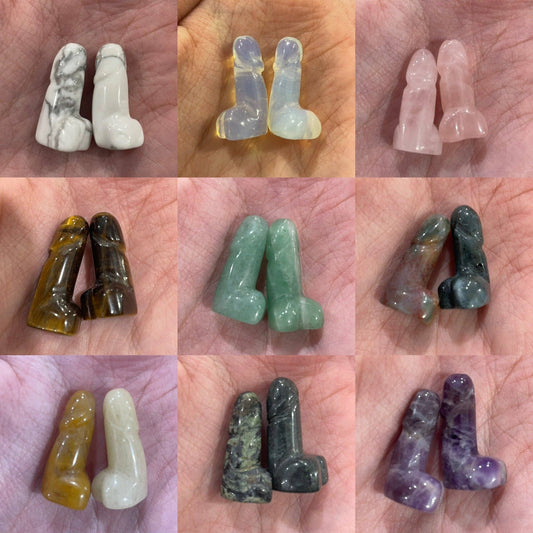 Crystal Phallic Figurine - Penis – Small Carved Gemstone Statue