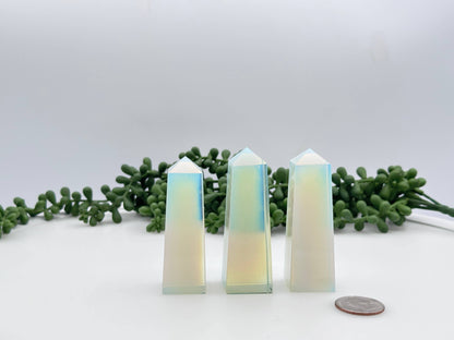 Opalite Gemstone Tower Obelisk 4 Faceted 7.5CM Aprox