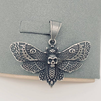 Retro Skull Bee Stainless Steel Pendant - Death Moth