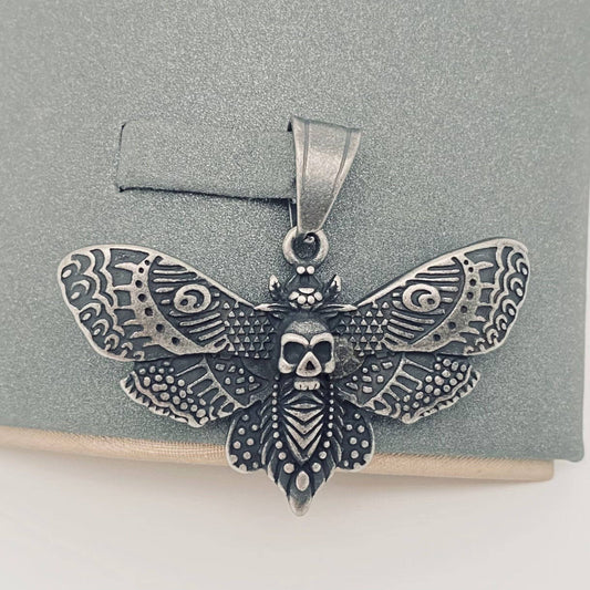 Retro Skull Bee Stainless Steel Pendant - Death Moth