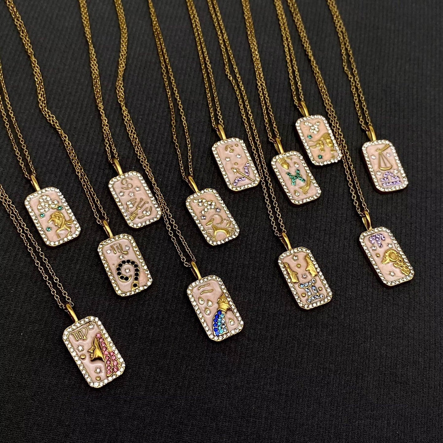 Zodiac 12 Constellations 18K Golden S.Steel Necklace - FGS