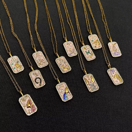 Zodiac 12 Constellations 18K Golden S.Steel Necklace - FGS