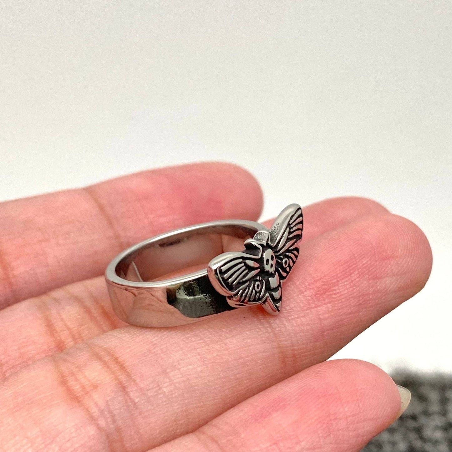 Women's Stainless Steel Moth Ring
