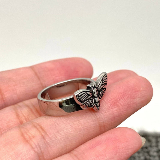 Women's Stainless Steel Moth Ring