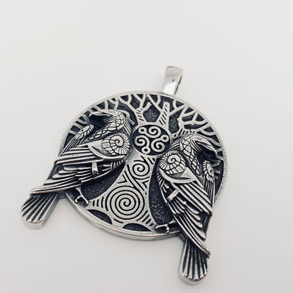 Viking Double Crow Stainless Steel Pendant - MJ/MNP