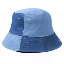 Load image into Gallery viewer, Unisex Two Tone Denim Bucket Hats -BHT1004: S/M / DARK BLUE