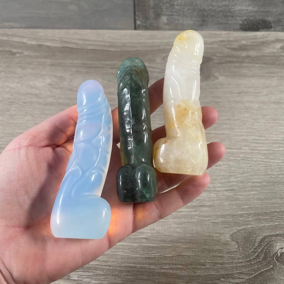 Crystal Phallic Figurine - Penis – Medium Carved Gemstone Statue