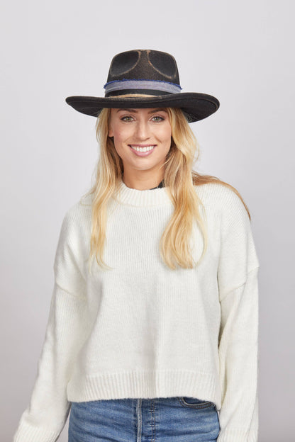 Crushable Wool Felt Teardrop Fedora Hat - Style Small Town