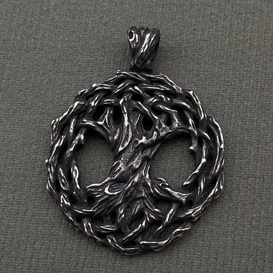Blackening Hollow Tree of Life Stainless Steel Pendant