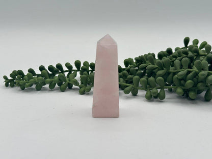 Rose Quartz Gemstone Tower Obelisk 4 Faceted 7.5CM Aprox