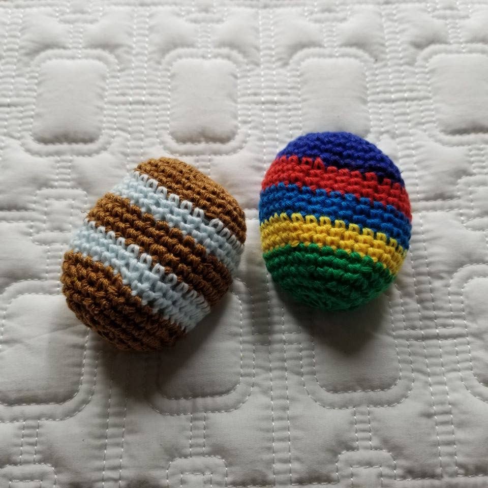 Multicolored Hand Crochet Sack Ball Kick Toy Foot Bag