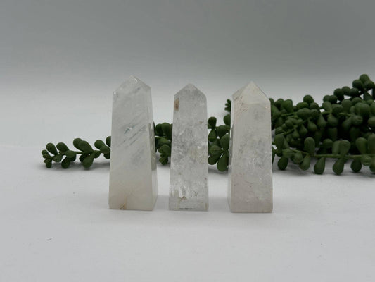 Clear Quartz Gemstone Tower Obelisk 4 Faceted 7.5CM Aprox