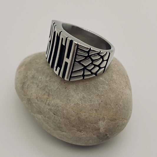 Stainless Steel BITCH Ring For Man and Women