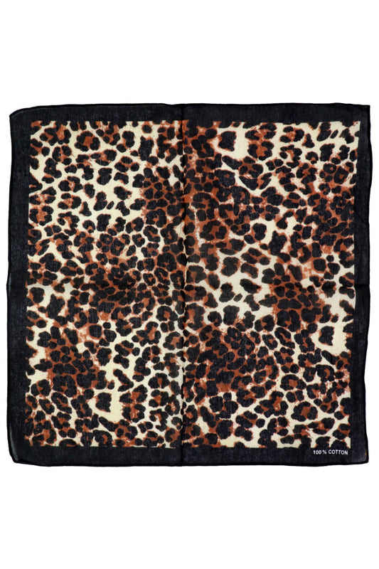 Exotic Leopard Print Cotton Square Bandana