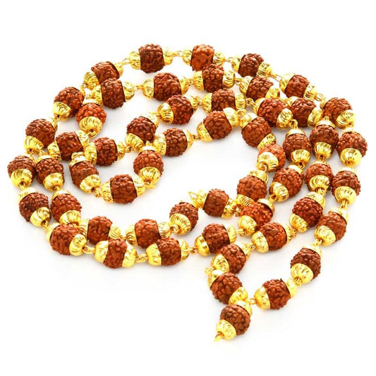 Rudraksha 108 Bead Mala with Metal Links
