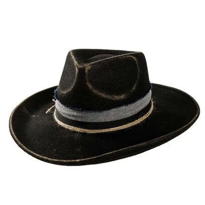 Crushable Wool Felt Teardrop Fedora Hat - Style Small Town
