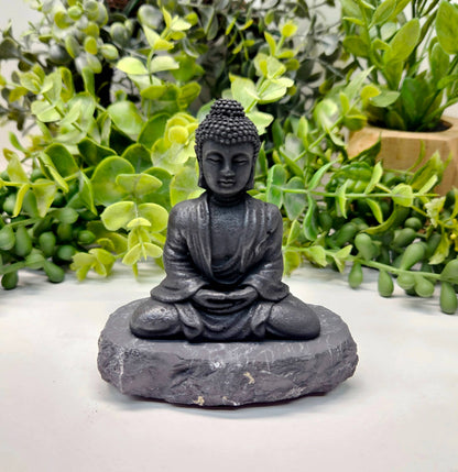 Shungite Figurine Buddha (3.5x3x2 Inches) (EMF Protection)