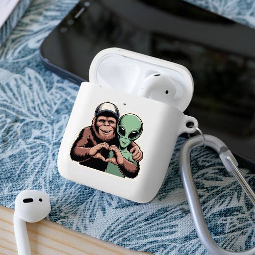 Bigfoot and Alien Love Sticker