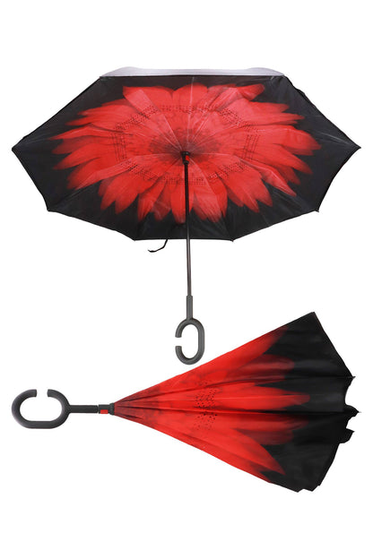 Reverse Manual Inside-out Open-fold Double Canopy Umbrella