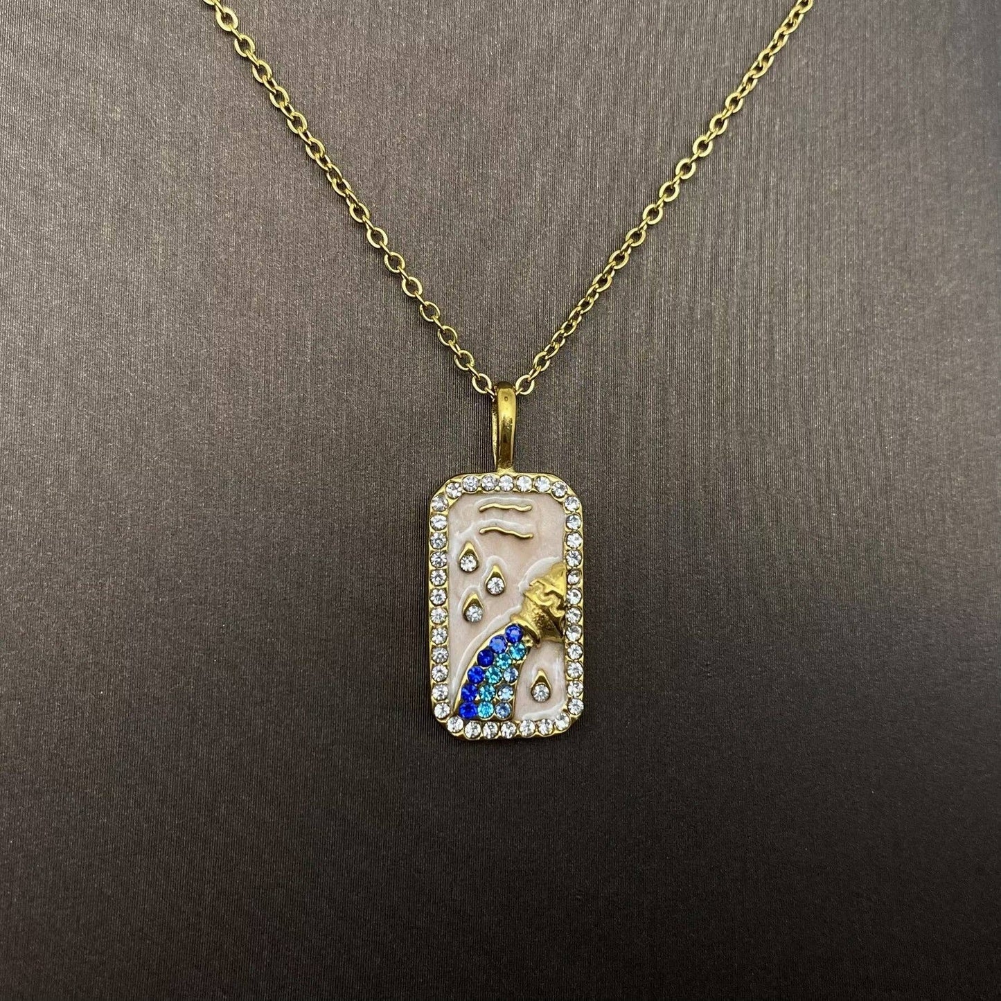 Zodiac 12 Constellations 18K Golden S.Steel Necklace - FGS
