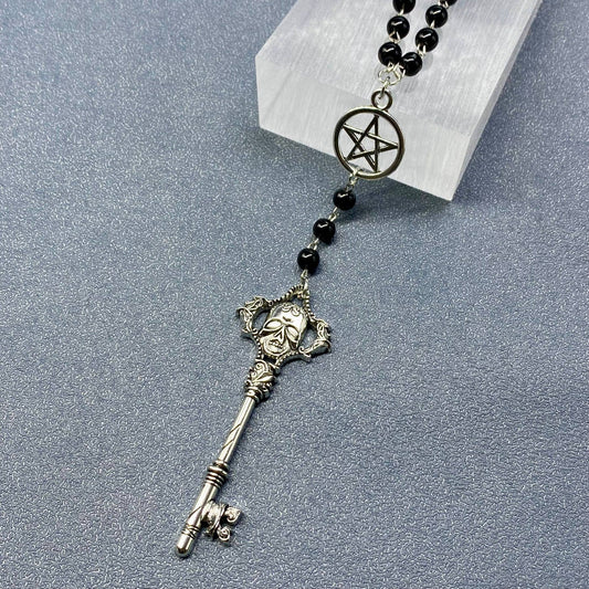 Gothic Skull Key Charm Necklace - GT