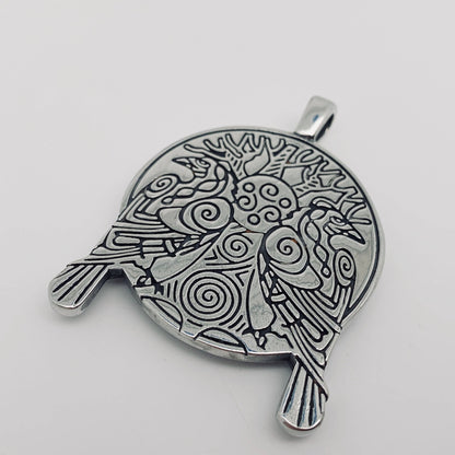 Viking Double Crow Stainless Steel Pendant - MJ/MNP