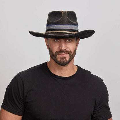 Crushable Wool Felt Teardrop Fedora Hat - Style Small Town