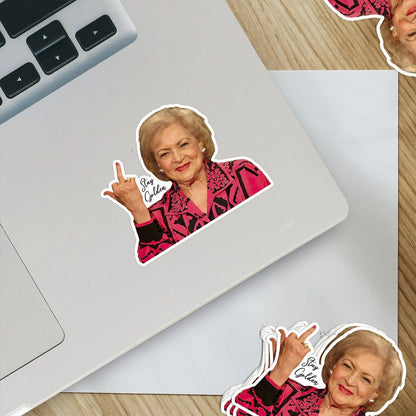 Stay Golden Middle Finger Sticker