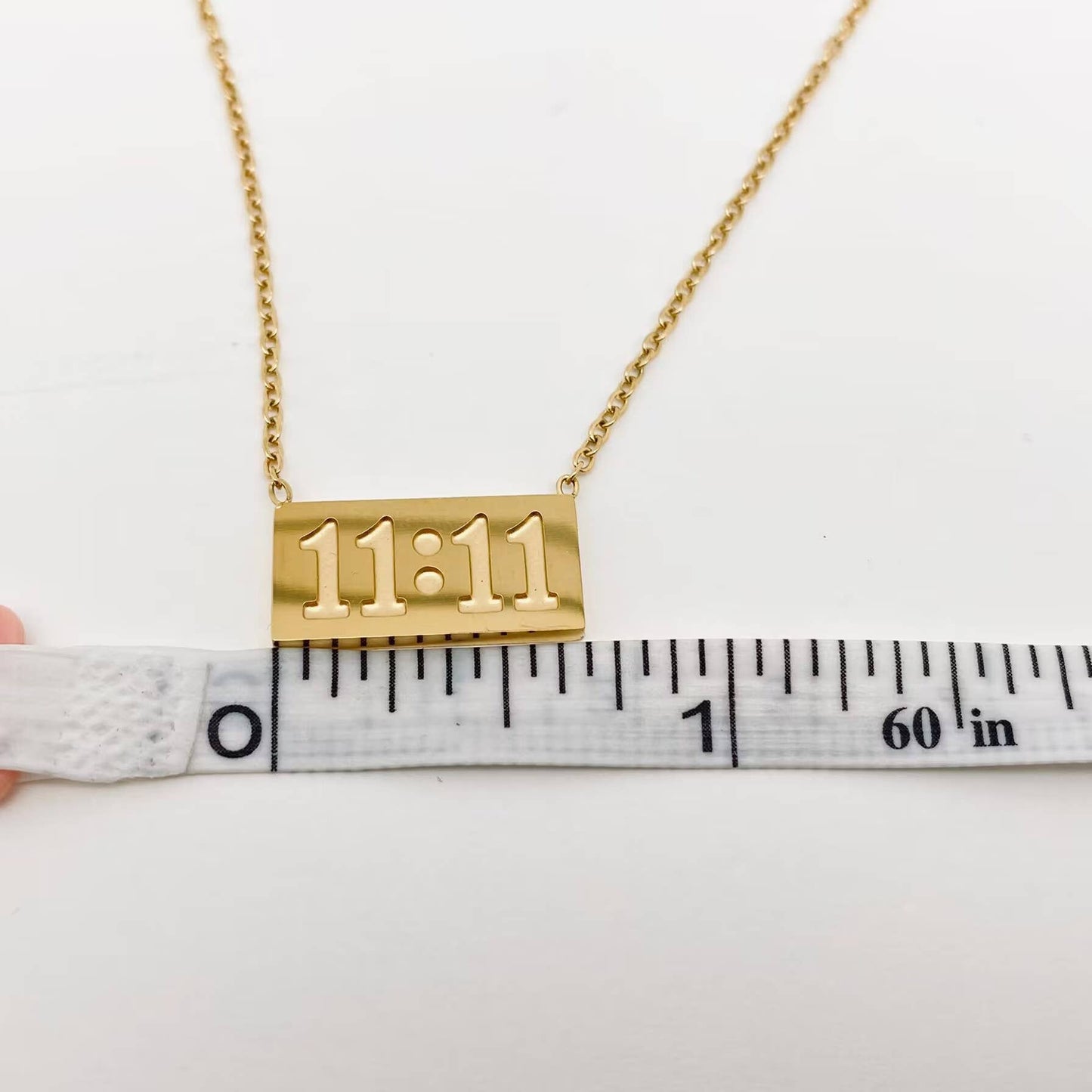 "11:11" Charm Pendant Stainless Steel Necklace