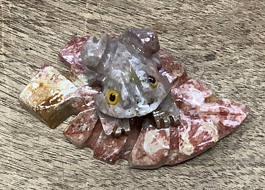 Dolomite Frog on Leaf Power Animal