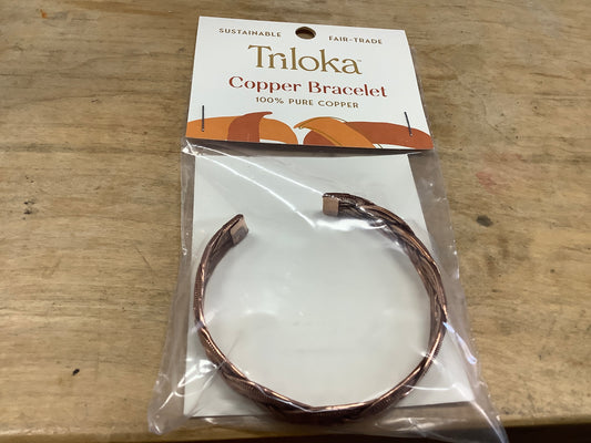 Triloka 100% pure copper braided bracelet