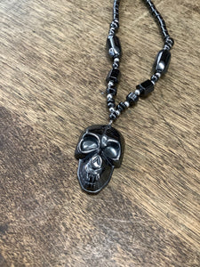 Hematite Necklace with Carved pendant