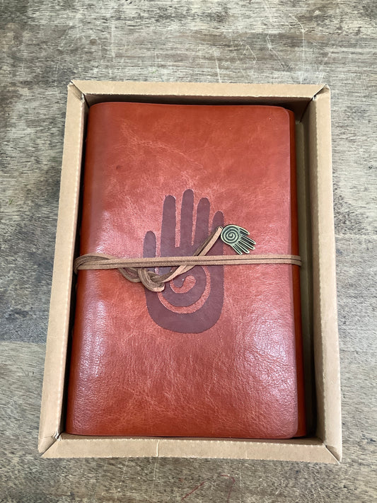 Leatherette Journal - Hamsa - Brown