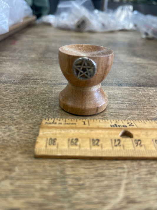 Wooden Chalice Shaped Sphere Stand