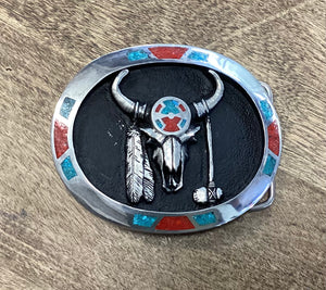 Belt Buckle Turquoise and Silver