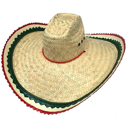 Speedy Gonzales Palm Sombrero with Mexican Trim