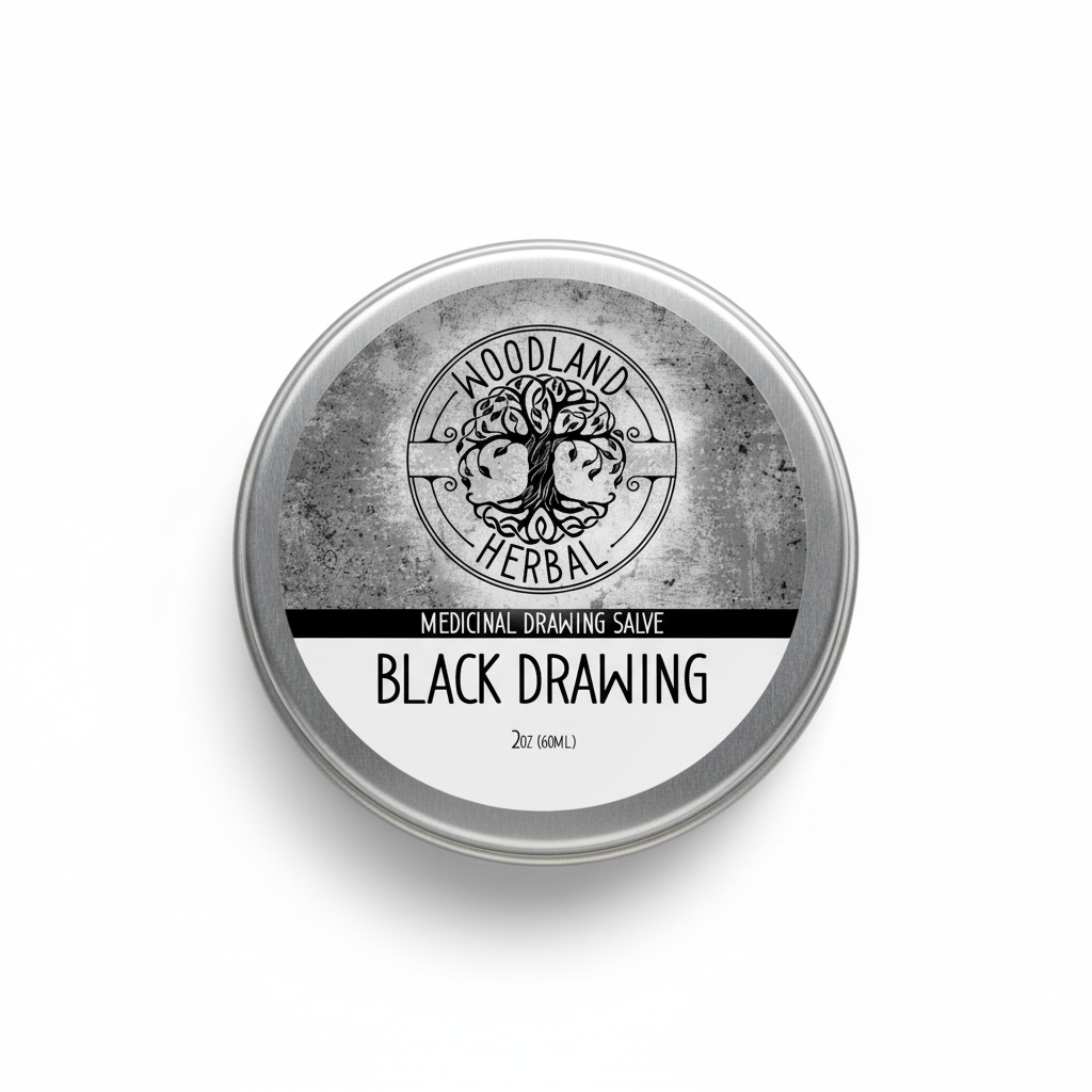 Black Drawing Salve - Charcoal Balm for Drawing Out Toxins, Bites, Splinters