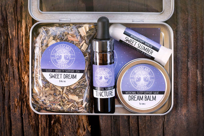 Sleep & Serenity Care Package - 4-Piece Kit for Inducing Sleep, Balancing Sleep Patterns, Ease Stress, Calm Anxiety