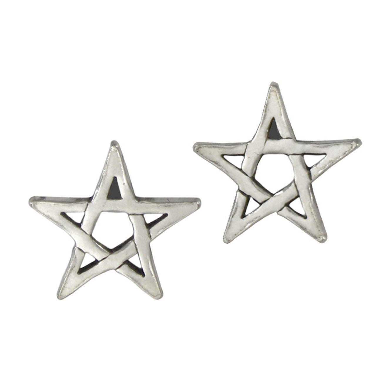 Sterling Silver Pentacle Star Post Earrings