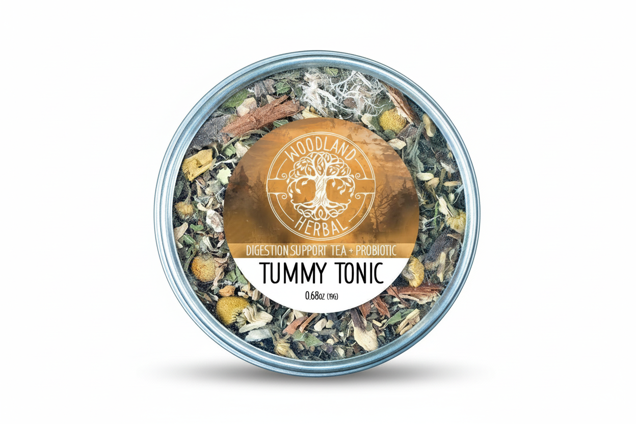 Tummy Tonic Tea - Organic Probiotic Tea for Digestion Support, Nausea, Belly Aches, Heartburn