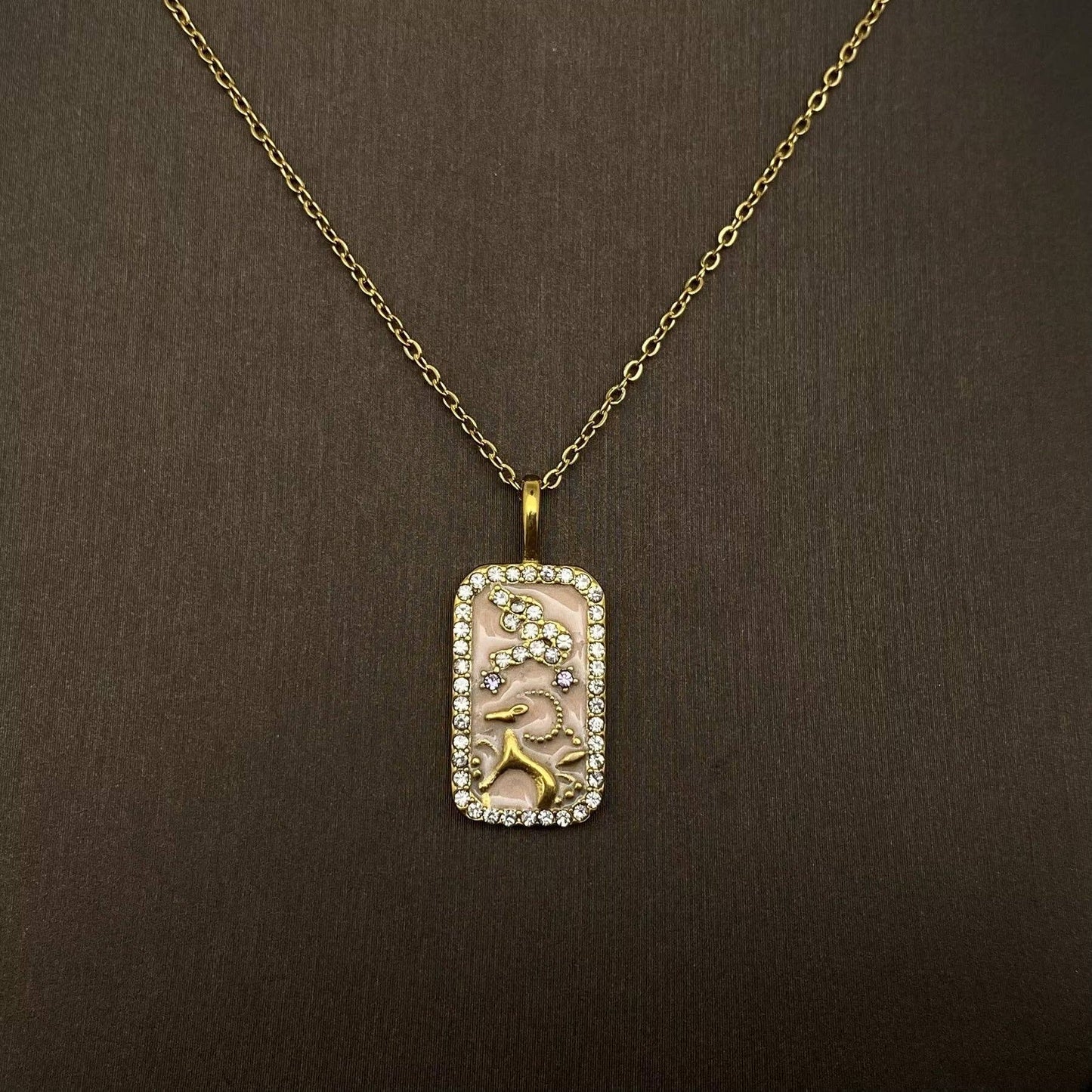 Zodiac 12 Constellations 18K Golden S.Steel Necklace - FGS