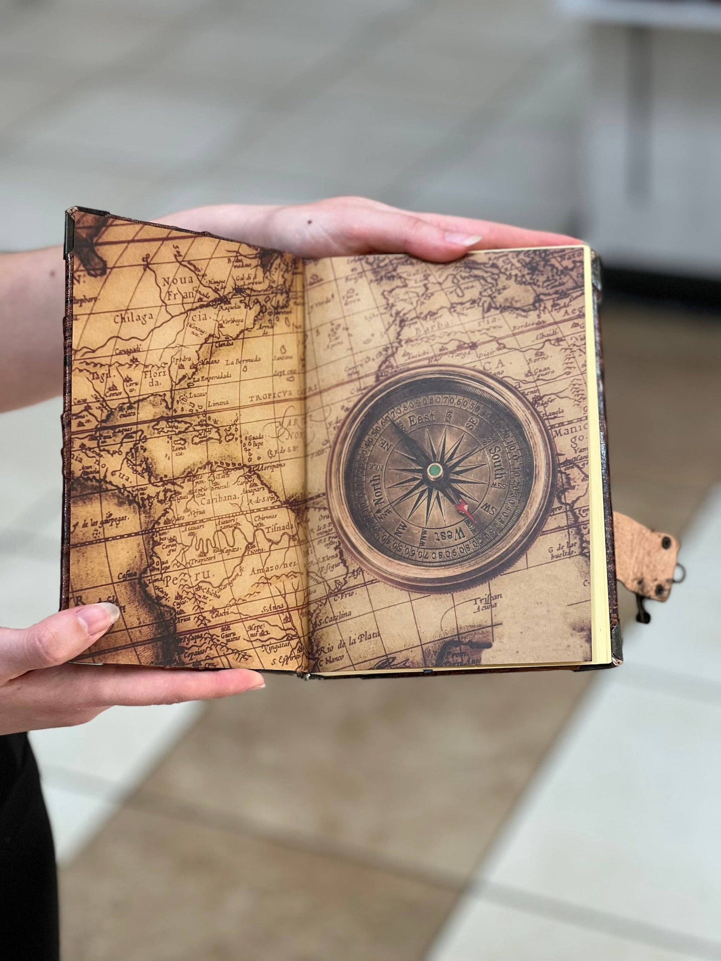 Handmade Leather Journal Belt Strap Turtle Brown