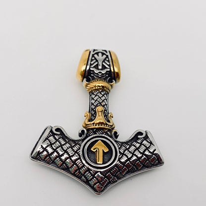 Viking Quake Odin Triangle Rune Stainless Steel Charm-MJ/MNP
