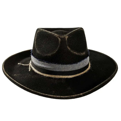 Crushable Wool Felt Teardrop Fedora Hat - Style Small Town