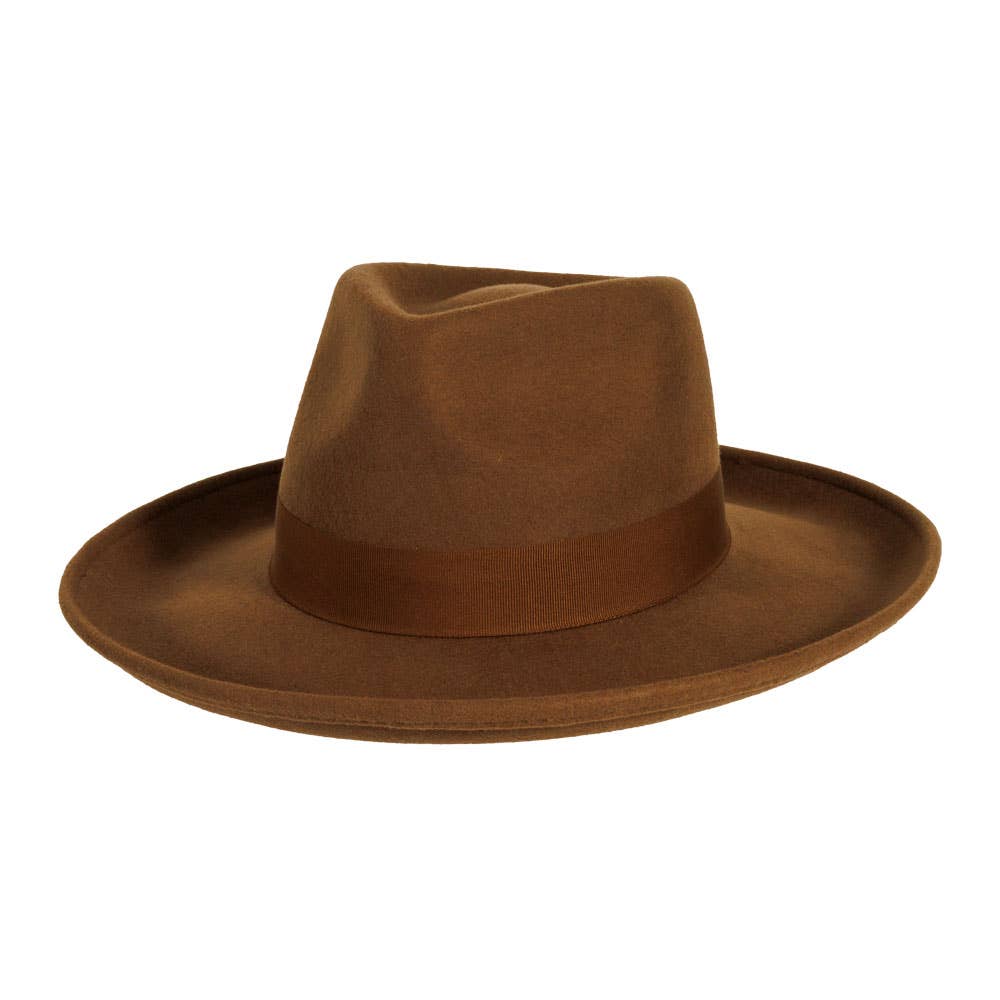 Crushable Wool Felt Teardrop Fedora Hat - Style Oakley