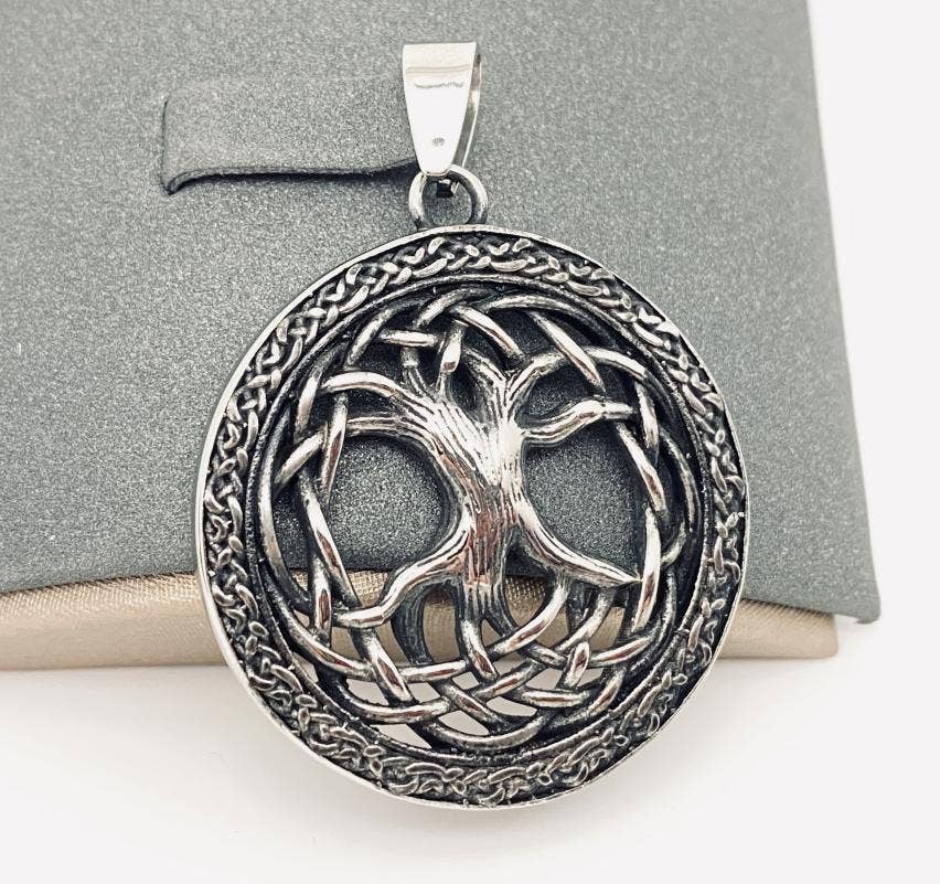 Viking Celtic Knot Stainless Steel Pendant Life Tree Pendant