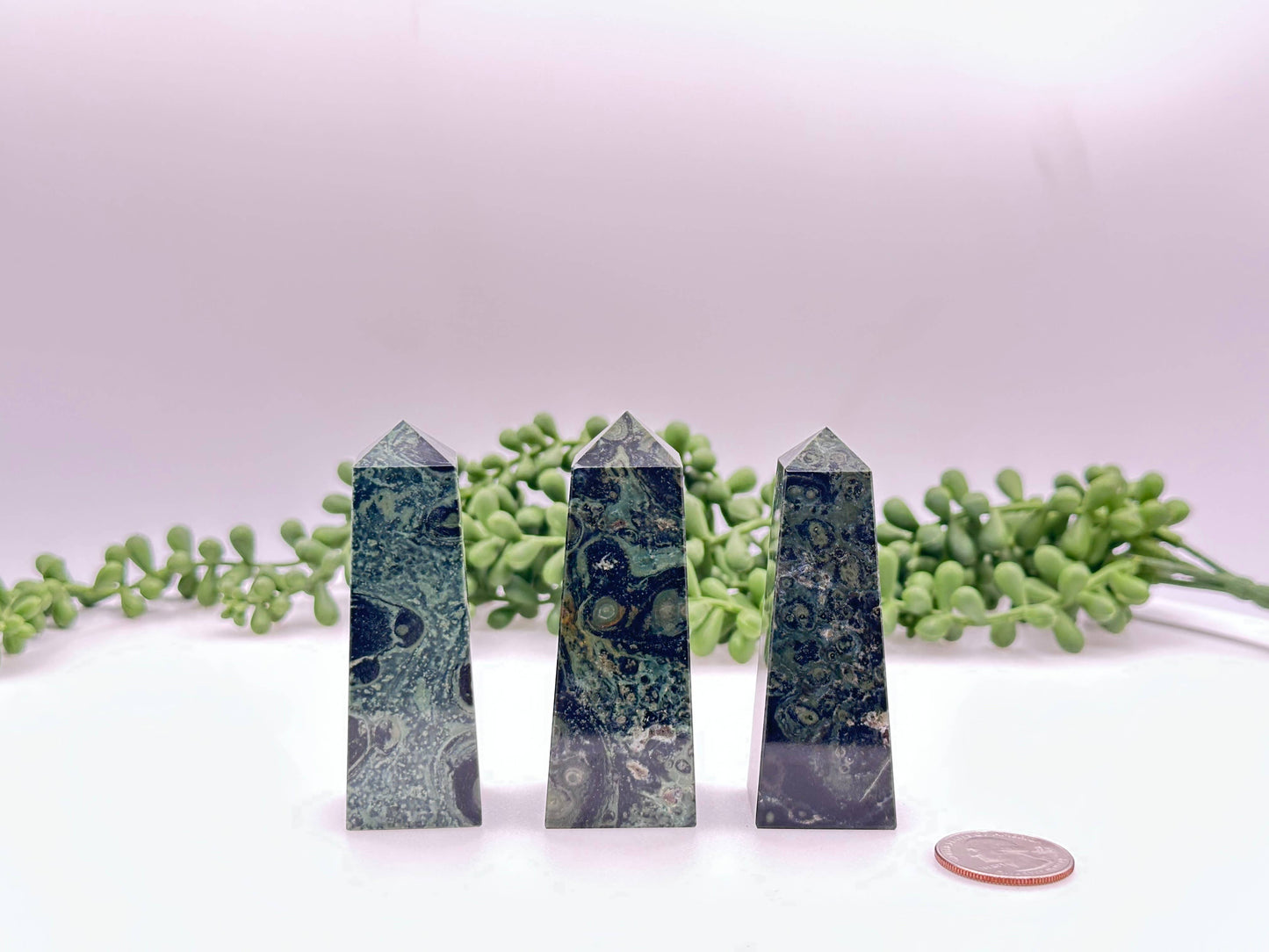 Kambaba Jasper Gemstone Tower Obelisk 4 Faceted 7.5CM Aprox