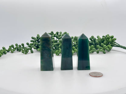 Jade Gemstone Tower Obelisk 4 Faceted 7.5CM Aprox