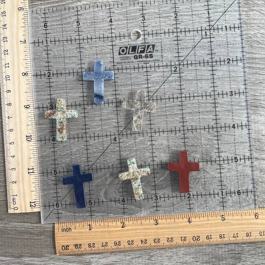 Gemstone Carved Cross Figurine