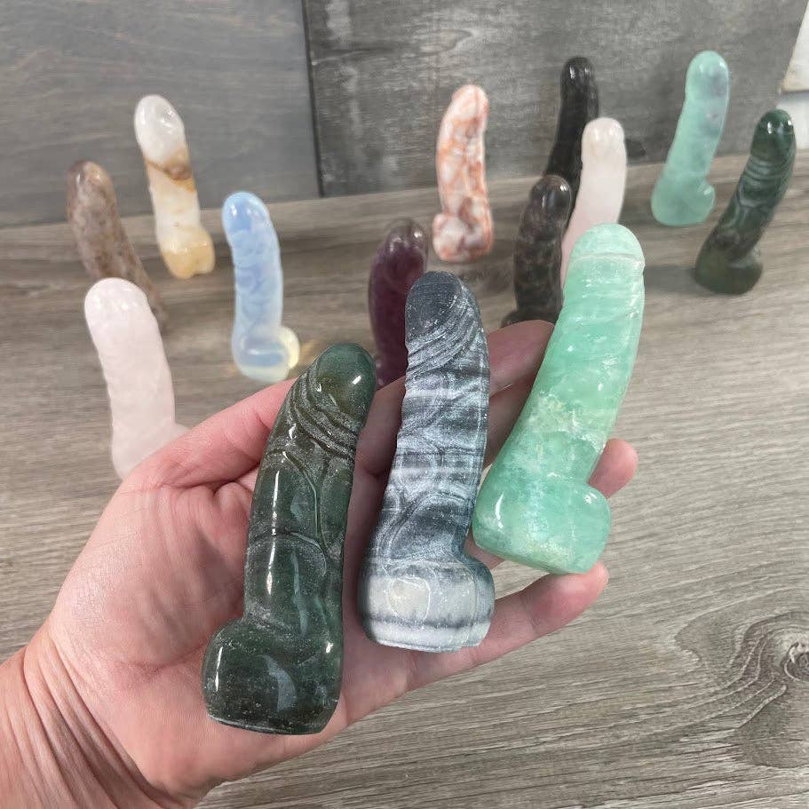 Crystal Phallic Figurine - Penis – Medium Carved Gemstone Statue